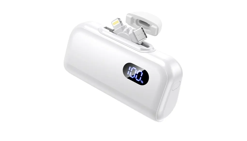 【2025新登場 超軽量】モバイルバッテリー 6800mAh 小型 急速充電 ライトニングコネクター & タイプCケーブル内蔵 Type-Cポートスマホ充電器 パススルー機能 ケーブル内蔵 LCD電量残量表示 携帯充電器 コンパクト 持ち運び便利 スタンド搭載 機内持ち込み可能 旅行/出張/停電対策/防災 iPad/iPhone/Androidスマホ対応
