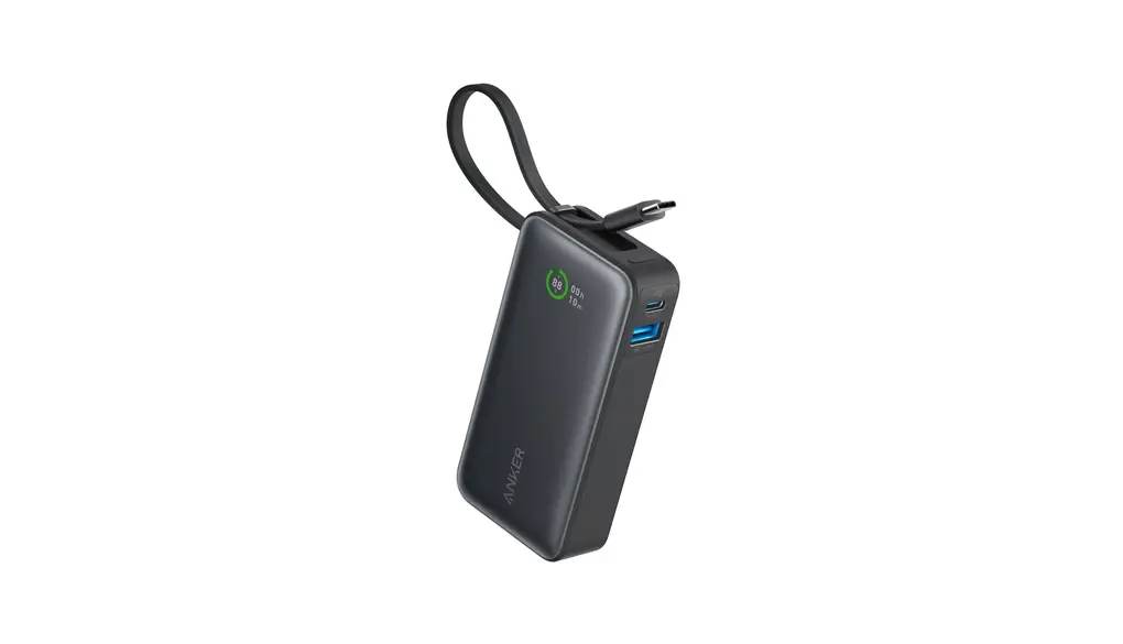 Anker Nano Power Bank (30W, Built-In USB-C Cable) (モバイルバッテリー 10000mAh 30W出力 大容量 LEDディスプレイ搭載 USB-Cケーブル内蔵 一体型)【PD/PowerIQ搭載/PSE技術基準適合】iPhone 16 / 15 Android MacBook その他各種機器対応 (ブラック)
