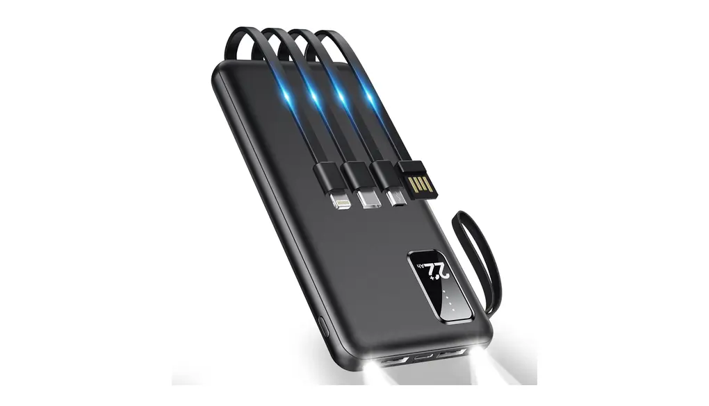 モバイルバッテリー 大容量 【22800mAh急速充電・2024新モデル・4本ケーブル内蔵】 5台同時充電 Type-C 急速充電 軽量 小型 薄型 スマホ携帯充電器 LEDライト付き PSE技術基準適合 iPhone/iPad/Android全機種対応 スマホ充電器 機内持ち込み可能 小型 防災グッズ/旅行/出張/停電 多重安全保護機能 安心 安全設計 防災グッズ 日本語取扱説明書