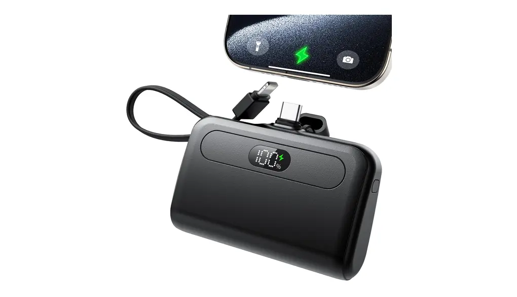 モバイルバッテリー 大容量 【2025軽量設計・12000mAh・直挿し型】 タイプc モバイルバッテリー ケーブル付き アンドロイド 軽量 小型 iphone 機内持ち込み可 type-c 携帯充電器 2.1A 急速充電 直差し LCD液晶残量表示 ケーブル内蔵 ストラップ付き 持ち運び便利 コンパクト ライトニング スタンド付き