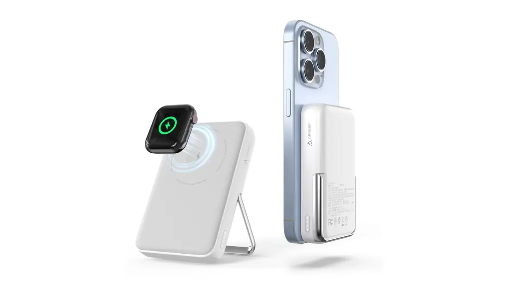 ARKEEP モバイルバッテリー 軽量 小型 5000mAh ワイヤレス充電器 PD30W急速充電 2台同時充電 スタンド付き PSE認証済み iPhone/iPad/Android/Apple Watch/Airpods多機種対応 旅行/出張/災害用 機内持ち込み可