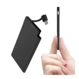 【カードより薄い相棒】Auskang モバイルバッテリー 5000mAh｜ケーブル内蔵＆Type-C対応で毎日をスマートに！