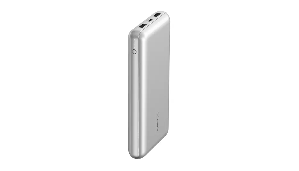 Belkin モバイルバッテリー 3C対応 大容量20000mAh iPhone&Android対応 5V3A 最大15W 最大40時間 3台同時充電 3ポート(USB-C x 1 USB-A x 2) スリム&軽量 PSE技術基準適合 機内持ち込み可能 アウトドア/災害/緊急用の便利グッズ 充電用ケーブル付属 メーカー保証2年 スペースグレイ BPB012btSL
