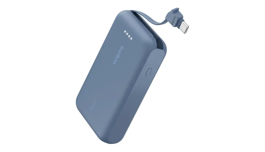 【Amazon.co.jp限定】 Belkin モバイルバッテリー(10000mAh 20W USB-Cケーブル内蔵) 3C対応 最大20W PD高速充電対応 PPS対応 iPhone&Androidスマホ対応 2台同時充電 PSE 軽量&コンパクト 機内持ち込み可能 ブルー BPB021fqBL ※Amazon.co.jp限定 壁紙ダウンロード付き