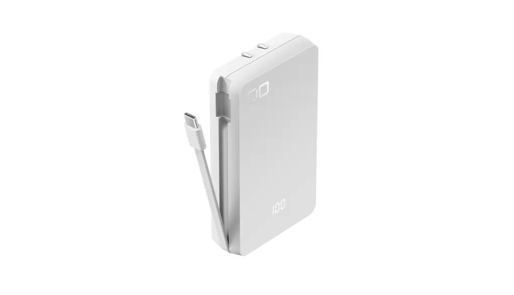 CIO モバイルバッテリー コンセント一体型 ケーブル内蔵 3in1 タイプC 30W 8000mAh 軽量 小型 薄型 iPhone 15 / 16 / Android/Macbook/ノートPC/iPad用 USB Type-C 急速充電 SMARTCOBY Ex03 SLIM PLUG ＆ CABLE (ホワイト)