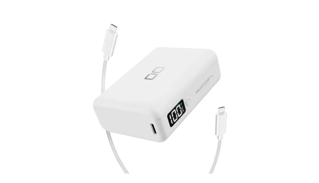 CIO モバイルバッテリー PD 30W タイプC タイプA 合計2ポート 軽量 小型 iphone 15 / 16 大容量 10000mAh 急速充電 パススルー Macbook Air M1 iPad SMARTCOBY Pro 30W【液晶部に保護フィルム有】 (ホワイト, マットモデル)