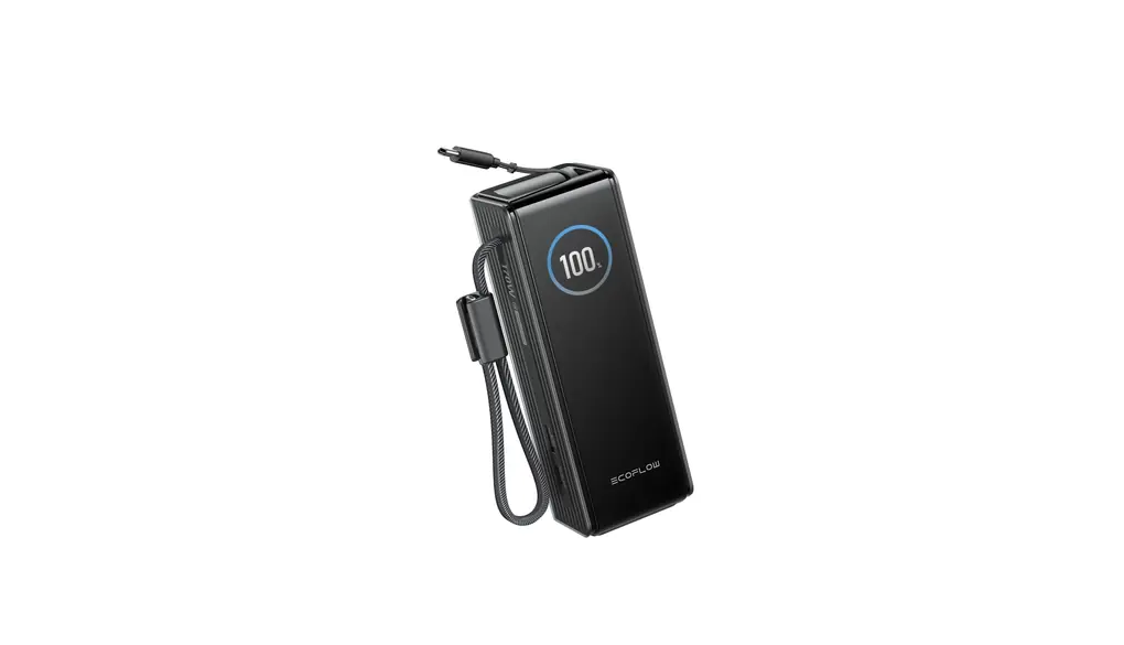 EcoFlow RAPID モバイルバッテリー 25000mAh 170W 【USB-Cケーブル内蔵/大容量/小型/急速充電/３台同時充電/TFTディスプレイ/長寿命/過熱保護/持ち運びやすい/機内持ち込み/出張/旅行】 （ブラック）