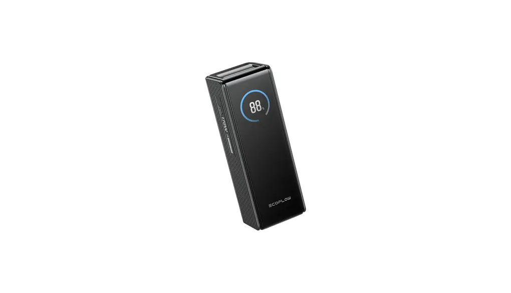 EcoFlow RAPID モバイルバッテリー 25000mAh 【大容量/小型/急速充電/３台同時充電/TFTディスプレイ/長寿命/過熱保護/持ち運びやすい/機内持ち込み/出張/旅行】（ブラック）