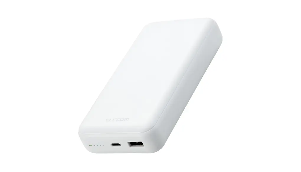 エレコム モバイルバッテリー 20000mAh 大容量 ( USB PD対応 ) 20W Type-C×1 / USB-A×1 ホワイト DE-C34-20000WH