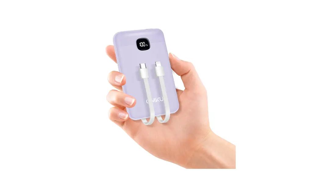【超小型ポケットサイズ】モバイルバッテリー 10000mAh 大容量 軽量(22.5W/18W急速充電・iphone/Type-cケーブル内蔵)携帯充電器 スマホ充電 薄型 4台同時充電 USB-CポートLCD残量 コンパクト 持ち運び便利 PSE認証済 かわいい iPhone 16/15&iPad&Androidなど対応 (紫)
