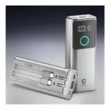 【手のひらサイズの万能電源！】Hansang モバイルバッテリー 10000mAh｜コンセント一体型＆4台同時急速充電