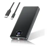 【HQQ 40000mAhモバイルバッテリー】LEDライト＆LCD残量表示搭載｜防災からキャンプまで頼れる大容量モデル