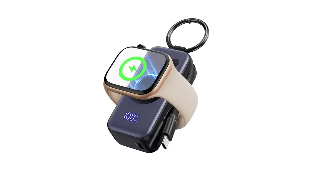 INIU 3-in-1 モバイルバッテリー 軽量 小型 5000mAh ポータブル充電器 内蔵USB-Cケーブル Apple Watch充電対応 20W PD急速充電, iPhone 17 / 16 / 15 / 14 / 13 / 12 Apple Watchなど対応 旅行用充電器【ブラック】