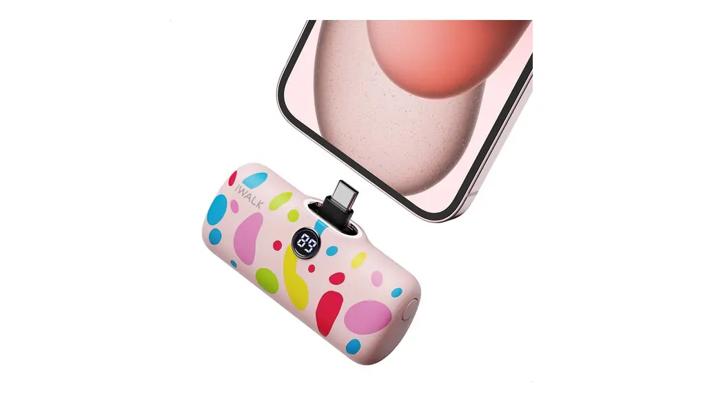 iWALK モバイルバッテリー タイプc 【直挿しできるモバイル バッテリー・20W急速充電】 4800mAh 軽量 小型 可愛い アイウォーク type c コネクター内蔵 USB-C端子一体型 パススルー機能 持ち運び便利 iPhone/iPad/AirPods/Android対応 iPhone 16/15シリーズ対応 PSE認証済 (可愛いピンクバブル)