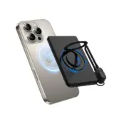 【超薄型7mmの未来系】KWATUNG A36Plus MagSafe対応モバイルバッテリー 5000mAh｜360°回転スタンドで使い方無限大！