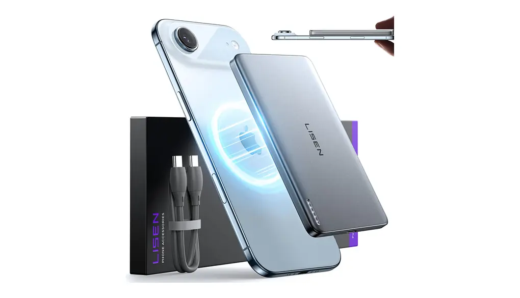 CardMag magsafe モバイル バッテリー 対応 iPhone 17 Air, 5000mAh モバイルバッテリー マグセーフ 軽量 薄型, LISEN 2025 新薄型 power bank ワイヤレス充電 対応み iPhone 17 16 15 14 13 12 Pro Max Plus Air シリーズ 機内持ち込み可 旅行 出張 災害用 PSE認証済