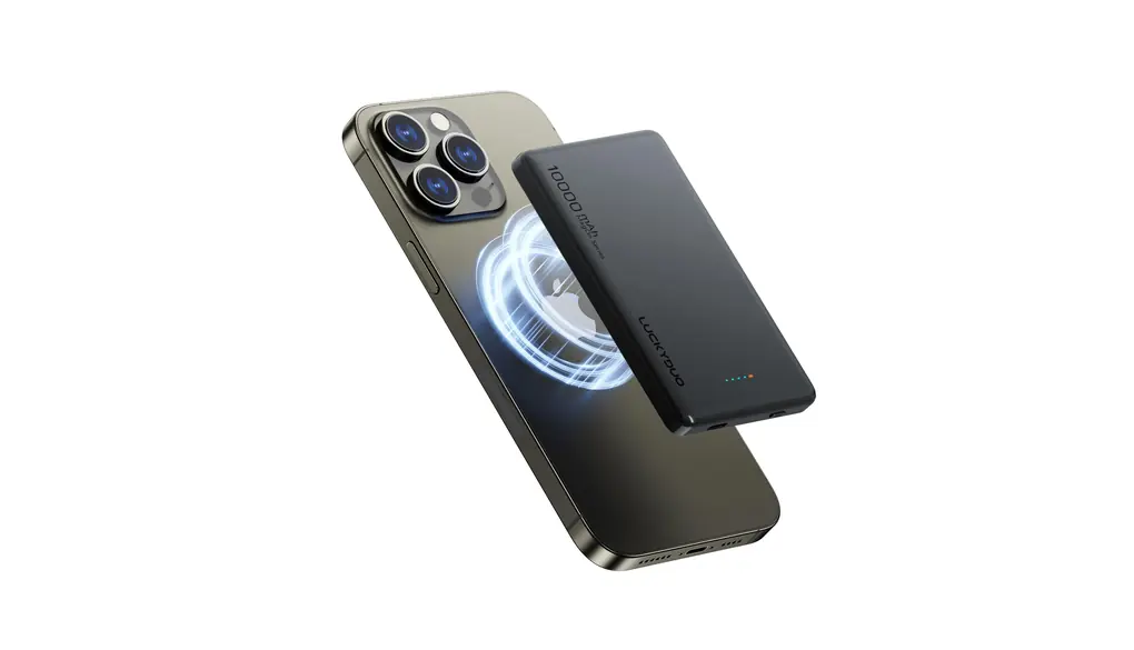 LUCKYDUO Magon モバイルバッテリー 10000mAh 12MM 軽量薄型 モバイルバッテリー マグネット PD20W USB-c出力 ワイヤレス出力(15W for Android/7.5W for iPhone)/USB-Cポート入出力/PSE認証済み LED残量表示 iPhone 16/ 15/ 14/ 13/ 12シリーズ専用(グレー)