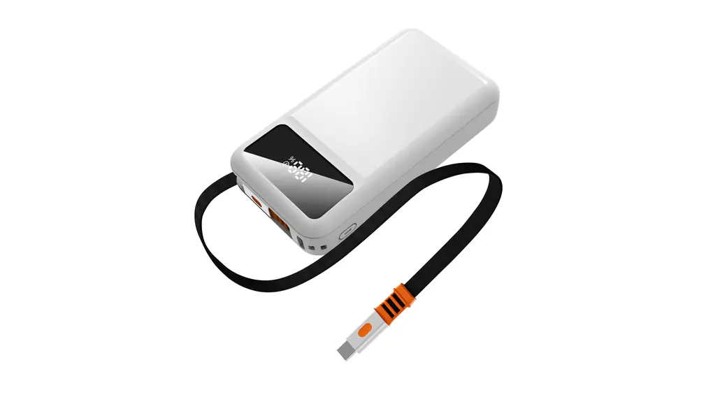 【2025業界新設計】LUCKYDUO モバイルバッテリー 10000mAh 大容量 巻き取り式 内蔵ケーブル 急速充電USB Type-C出力入力対応 モバイル バッテリー スマホ充電器 低電流モード搭載 持ち運び 携帯充電器 iPhone 16/ 15 / 14 /13/12/11&Android対応 PSE認証済 機内持込可 旅行/出張/通学/地震/停電/防災グッズ(ホワイト)