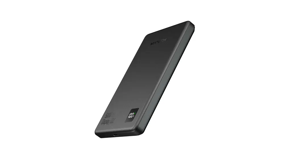 MATECH Qi2 モバイルバッテリー マグセーフ 薄型 小型 軽量 PD 20W対応(史上最薄サイズ8.6mm, 5000mAh) MagSafe対応マグネット式 ワイヤレス充電 タイプC iPhone 16 / 15 / 14 / 13 / 12 シリーズに対応 急速充電 MagOn Display 5000 Qi2 ブラック