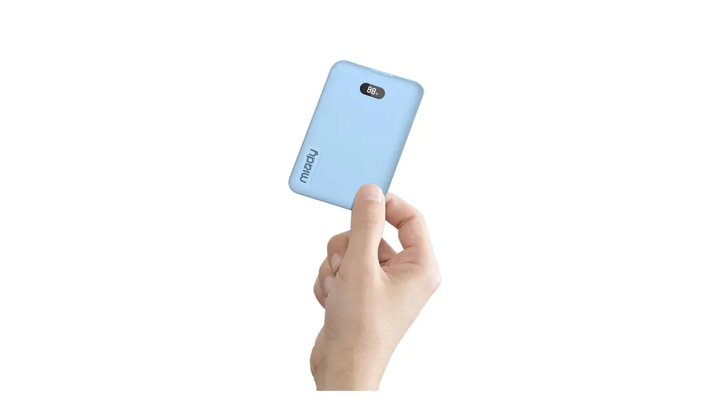 Miady モバイルバッテリー 軽量 小型 5000mAh 2.4A急速充電 Type-C出力/入力 薄型 LED電量残量表示 旅行/出張/持ち運び便利 iPhone/Android各種対応(ブルー)