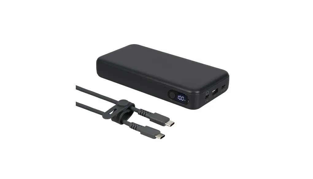 MOTTERU(モッテル) モバイルバッテリー 25000mAh PD140W出力 残量表示機能付き 3ポート搭載(USB-C×2 USB-A×1) iPhone16e 16 15 MacBook iPad Android Windows PC 対応 PPS対応 PSE適合製品 シリコンケーブル付属 スモーキーブラック MOT-MB25001-BK