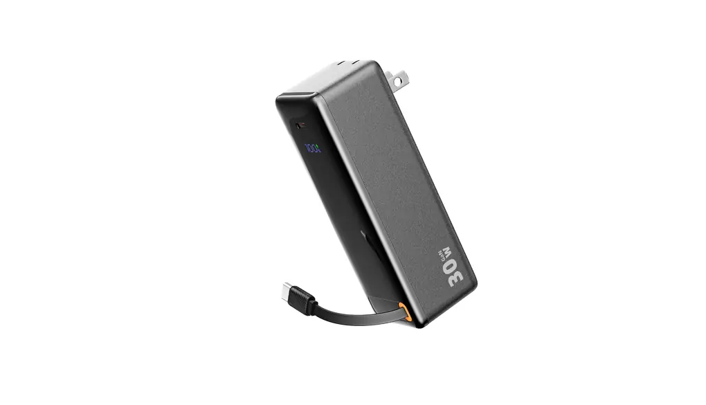 モバイルバッテリー コンセント一体型 【PD30W急速充電&10000mah】モバイル バッテリー USB充電器搭載 タイプcケーブル内蔵 軽量 小型 Power Bank iPhone 16 / 15 Android iPad その他各種機器対応 2台同時充電 折りたたみ式プラグ 回路保護 機内持込可能 旅行/出張/アウトドア/キャンプ/停電対策/防災 PSE技術基準適合 (黑)