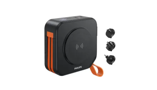 【これ1台で充電環境が完結】PHILIPS 10000mAh モバイルバッテリー DLP4347CB｜ACプラグ内蔵＆MagSafe対応