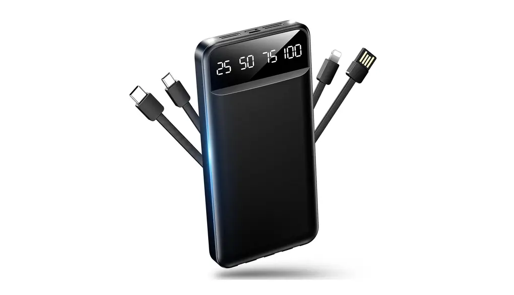 モバイルバッテリー 大容量 【多重保護機能・5台同時充電】 ケーブル内蔵 40000mah 軽量 2.4A 急速充電 LEDライト付き タイプc 携帯充電器 LED残量表示 コンパクト iPad iPhone Android 各種機種対応 機内持ち込み 旅行 出張 アウトドア 停電対策 防災グッズ PSE認証済み power bank
