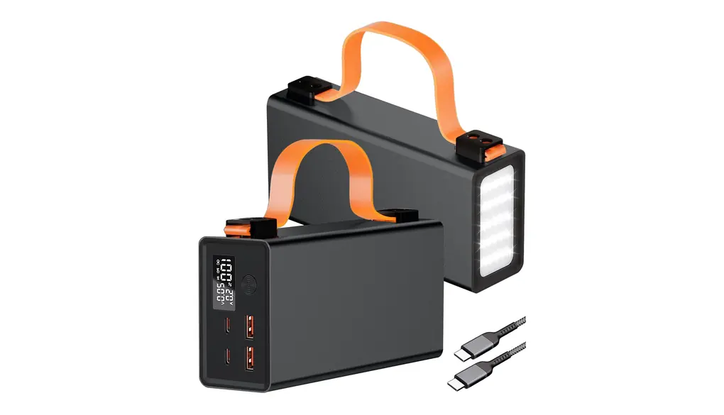 Raydyn モバイルバッテリー 【86000mAh/140W】 ポータブルバッテリー 4ポート 2 USB-A＋2 USB-C 入出力PD3.1 急速充電 パススルー充電対応 ハンドル付き デジタル表示 LEDライト 100W充電ケーブル付き PSE認証済み (ブラック)
