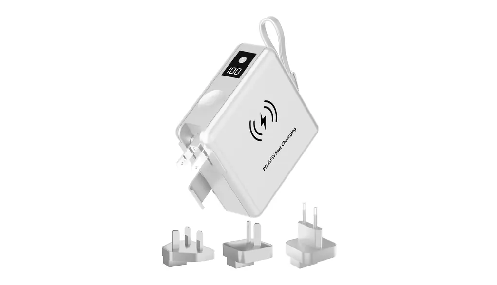 Raydyn PD65W コンセント一体型モバイルバッテリー 20000mAh PD3.1急速充電 PC充電可能【 パススルー機能&4台同時充電&2本ケーブル付き&ACプラグ付き&EU/UK/AUアダプター付き&収納ケース付き】iPhone&Android&Apple Watch対応 海外旅行/出張/防災 持ち運び便利