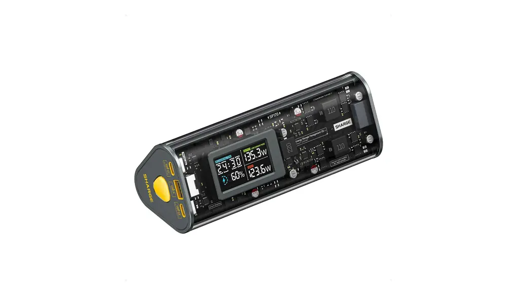 SHARGE SHARGEEK170W モバイルバッテリー【スケルトンデザイン・液晶残量表示】24000mAh大容量 170W急速充電 PSE認証済み IP66防水防塵 ノートPC/Switch/スマホ対応 3台同時給電OK 機内持込可 旅行/出張/アウトドア/停電/防災用(ダークグレー)