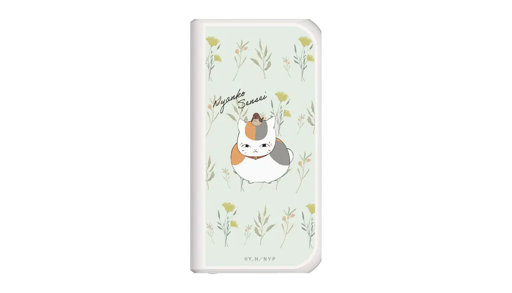 夏目友人帳 グッズ ニャンコ先生 モバイルバッテリー 5000mAh 折りたたみ式コンセント付き 2.4A出力 2in1タイプ USB-A×1 USB-C×1ポート 2台同時充電 グリーン NTM-LA25UC-03