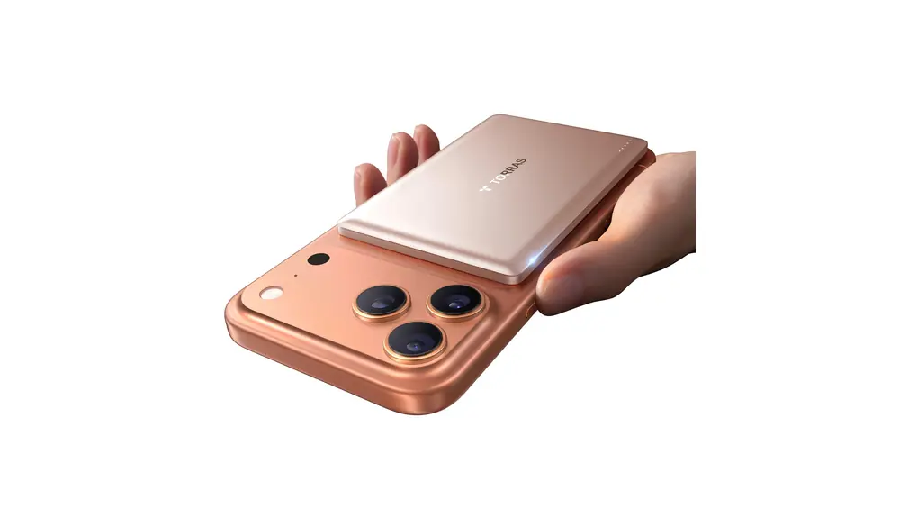 TORRAS iPhone 17 充電器 MagSafe対応 極薄型 モバイル バッテリー 軽量 小型 急速充電 ワイヤレス充電器 マグネット式 PSE技術基準適合 5000mAh iPhone12～17対応（ デザートチタニウム）