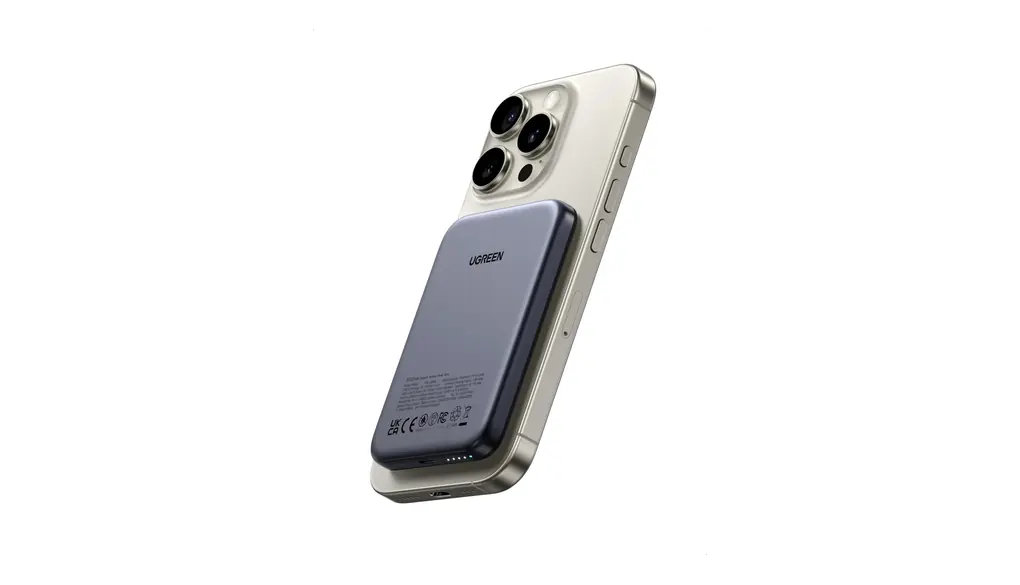 UGREEN Magnetic Wireless モバイルバッテリー Qi 7.5W マグネット式ワイヤレス充電対応 5000mAh コンパクト USB-Cポート入出力 USB-C充電ケーブル付き PSE技術基準適合 お肌に優しいシリコン素材 iPhone17-12シリーズ 7.5W ワイヤレス充電対応 マグネット対応機種に適用