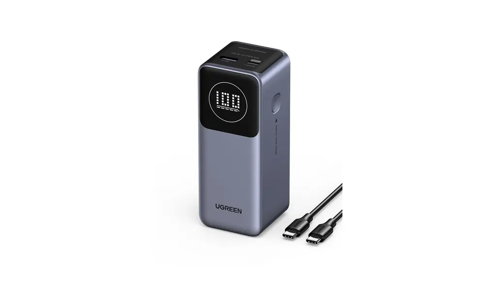 UGREEN Nexode モバイルバッテリー (12000mAh・100W) 2ポート USB-C＋USB-A 小型コンパクト PD急速充電対応 大容量 縦置きデザイン 省スペース LCDディスプレイ搭載 パススルー機能 低電流モード搭載 PPS規格対応 PSE技術基準適合 iPad Pro iphone17 Galaxy Android スマートフォン タブレット その他 PB724