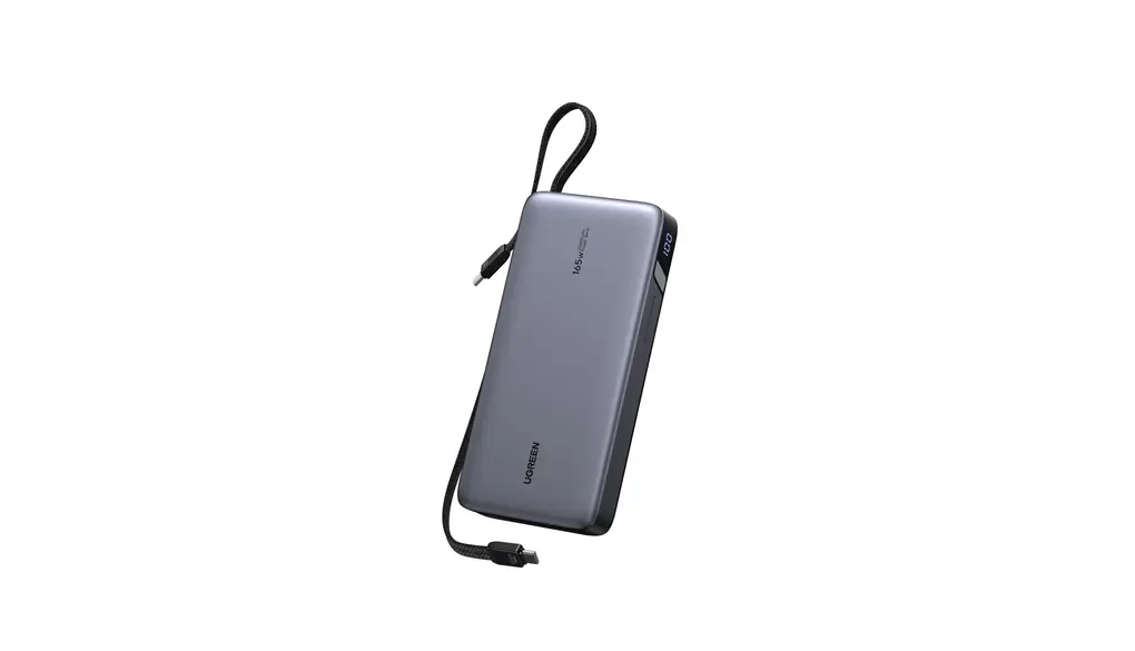 UGREEN モバイルバッテリー PD3.1対応 【165W・25000mAh】 USB-Cケーブル2本内蔵 4ポート 単ポート140W高出力・入力90W対応 パススルー機能 低電流モード搭載 240W USB-Cケーブル付 PSE技術基準適合 MacBook Windows PC iPad Pro iphone17 Galaxy Android スマートフォン ノートPC その他 PB552