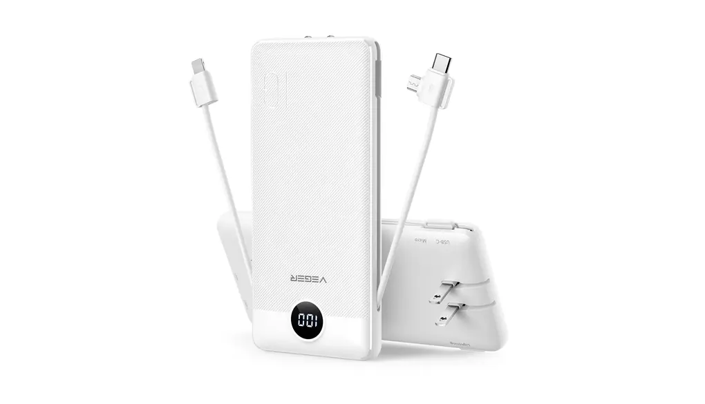 モバイルバッテリー 大容量【10000mAh・4台同時充電・2025業界初登場】モバイルバッテリー 軽量 小型 スマホ充電器 携帯充電器 ACコンセント一体型 内蔵ケーブル USB Type-C出力モバイル 残量表示 PSE認証済 安全設計&回路保護 iPhone/Android/iPadなど対応 旅行/出張/アウトドア/停電/防災緊急用 (白)
