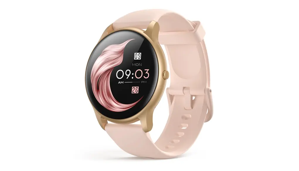AGPTEK 日本正規品 スマートウォッチ レディース 丸型 心拍数 smart watch for women 1.3インチ(33ｍｍ) 腕時計 ウォッチ 睡眠 IP68防水 歩数計 カロリー 着信通知 文字盤変更 女性健康管理 アラーム 腕上げ点灯 連続10日間使用 iPhone&Android対応 ベルト交換 プレゼント 母の日 人気