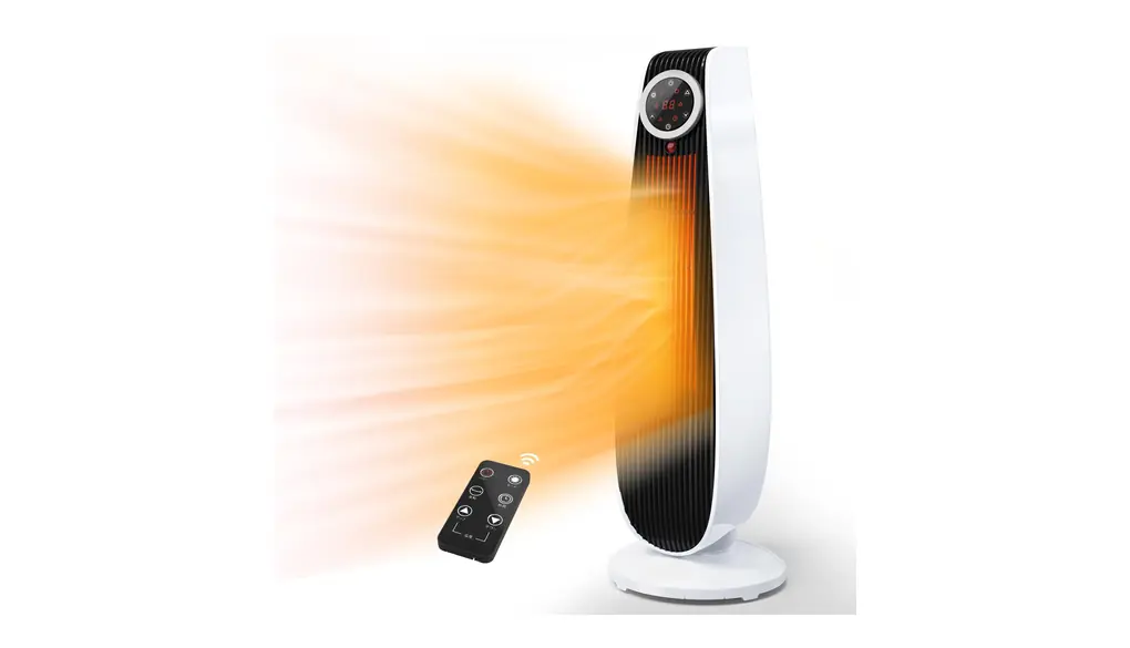 Air Choice セラミックヒーター 小型 速暖 1200W 8畳 電気ファンヒーター 足元ヒーター 電気ストーブ LEDタッチパネル搭載 転倒OFF 過熱保護装置 首振りタイプ リモコン&タイマー付暖房器具 寝室/脱衣所/トイレ/洗面所/オフィスに適用 日本語取扱説明書 KPT-89D