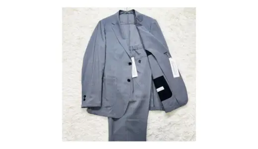 【夏の装いを変える】アオキ ストレッチサマーウール セットアップ｜軽くて涼しいのに品格を纏うグレーLサイズ