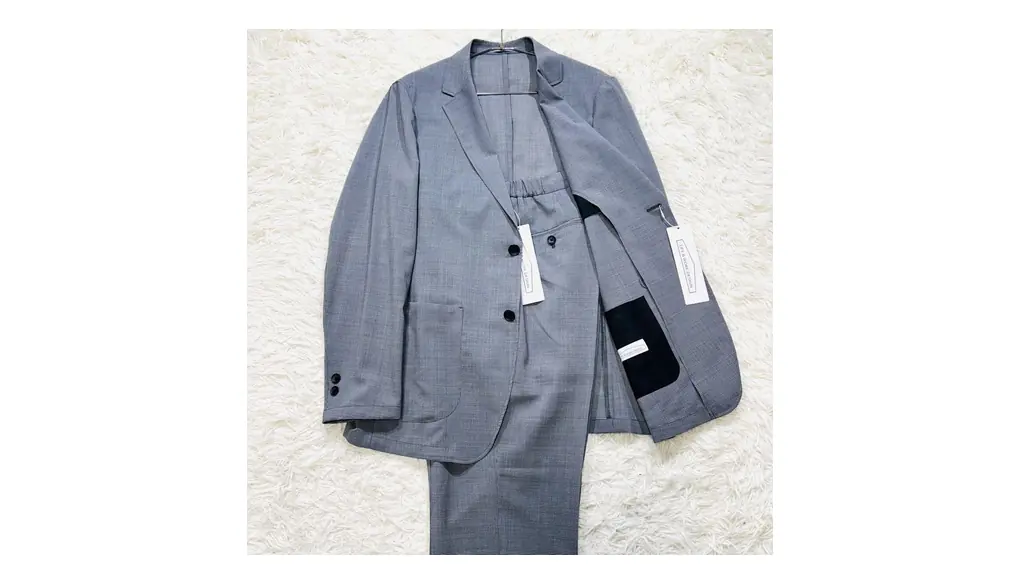 タグ付アオキ ストレッチサマーウール セットアップ 涼しい グレー L