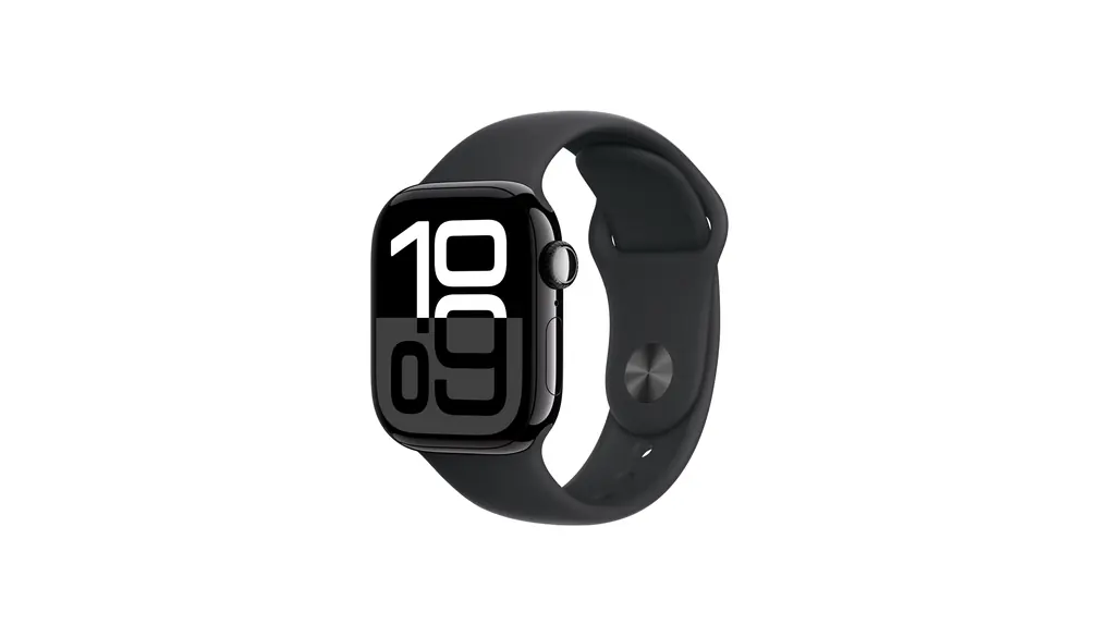 Apple Watch Series 10(GPSモデル)- 42mmジェットブラックアルミニウムケースとブラックスポーツバンド - S/M - 先進的なディスプレイ、睡眠時無呼吸の通知、高速な充電、Suica対応、スマートウォッチ、スポーツウォッチ