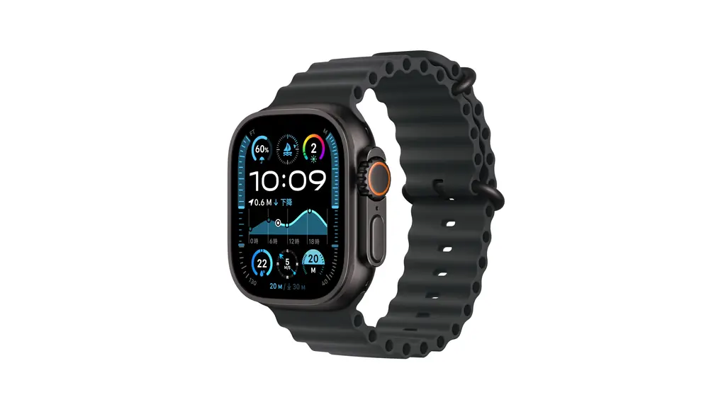 Apple Watch Ultra 2(GPS + Cellularモデル)- 49mmブラックチタニウムケースとブラックオーシャンバンド - 先進的なディスプレイ、睡眠時無呼吸の通知、高速な充電、Suica対応、スマートウォッチ、スポーツウォッチ