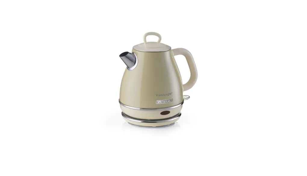 Ariete Bollitore Vintage 2868, Bollitore Elettrico con Base Cordless a 360°, Spegnimento Automatico, Capacità 1 L, Acciaio Inossidabile, 1600W, Beige