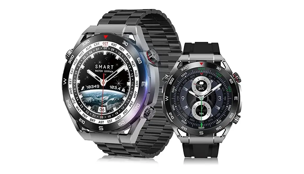 スマートウォッチ 丸型 1.52インチ大画面 【3種バンド付き 常時点灯 コンパス搭載】 Smart Watch Bluetooth5.3 通話機能 電話掛け 音声アシスタント スポーツウォッチ 100種類の運動モード Lineなど通知 300+文字盤 音楽再生 天気予報 IP68防水 プレゼント 日本語説明書