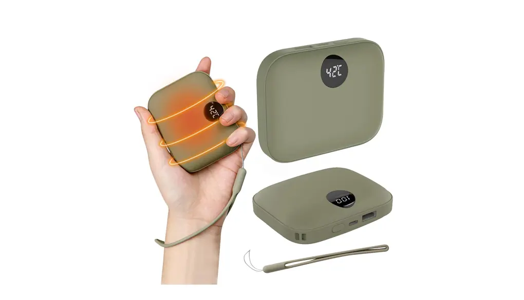 Coolean USB 充電式カイロ モバイルバッテリー あったかPOMI [ 10秒速暖 最大8時間連続使用 温度調節可能 9600mAh ] カーキ MS-CL286KH-AM 【国内正規品】