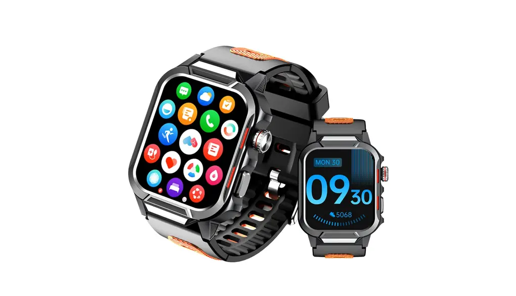 スマートウォッチ【2025業界新登場】Bluetooth6.0通話 1.96インチ大画面 smart watch 活動量計 歩数計 腕時計 IP67防塵防水 天気予報 音楽制御 消費カロリー 飲料水リマインダー 文字盤自由設定 24時間健康管理 座りがち注意 Twitter/Line/SMS/メッセージ/着信通知 iPhone/Android対応 日本語取扱説明書（オレンジ）