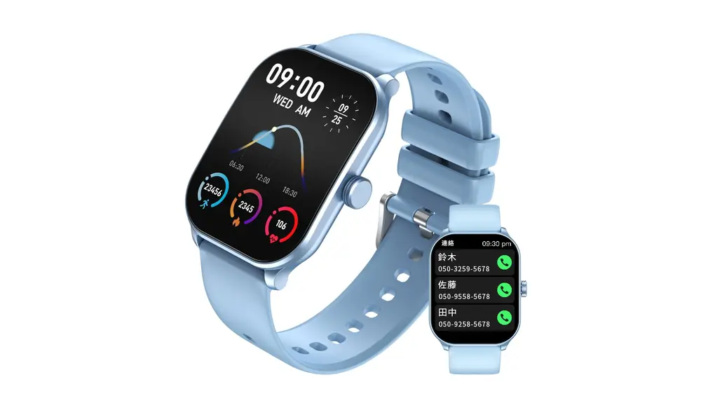 【2025新登場】スマートウォッチ Bluetooth5.3通話 2.10インチ大画面 曲面タイプsmart watch 活動量計 歩数計 腕時計 IP68防塵防水 天気予報 音楽制御 消費カロリー 文字盤自由設定 24時間健康管理 座りがち注意 Twitter/Line/SMS/メッセージ/着信通知 iPhone/Android対応 日本語取扱説明書（ブルー）