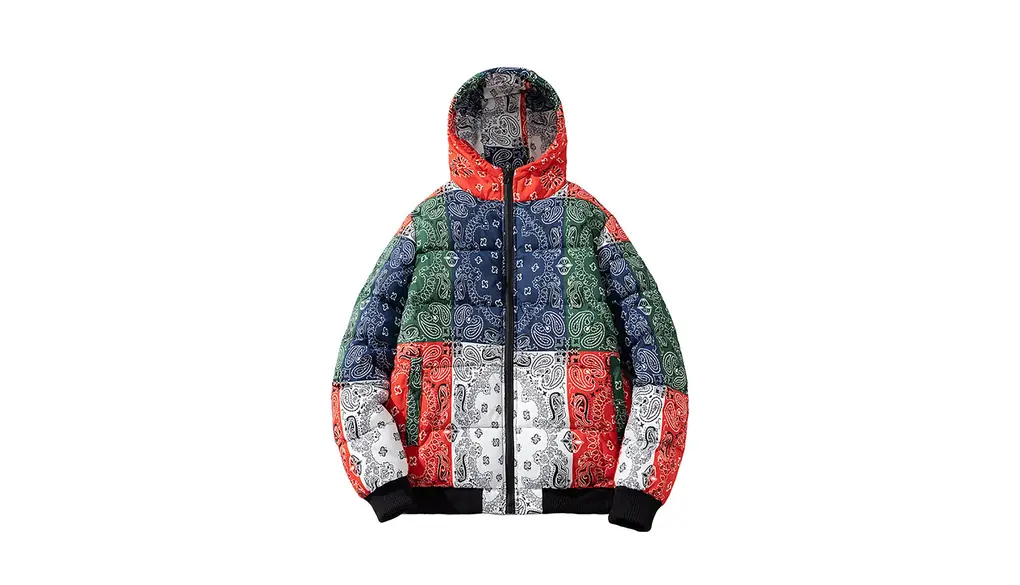 [CUANCYL] ダウンコート メンズ 冬 通勤 冬服 ダウンジャケット コート フード付き 大きいサイズ 中綿 ジャケット 防寒アウター ペイズリー柄 厚手 ブルゾン スポーツ アウトドア バンダナ柄 防寒 冬物 通勤通学 作業