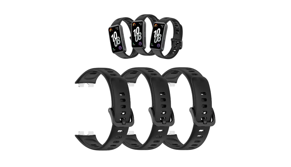 [Dikeshgu] for Huawei Band 10/9/8 バンド シリコン製 柔らかい 取り付け簡単 対応 Huaweiスマートウォッチバンド 10/9/8 交換バンド 公式と同じデザイン 金属コネクター で長持ち 耐衝撃 通気 防汗 軽量 男女兼用（ブラック、ブラック、ブラック）